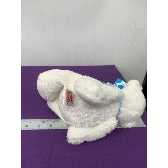 Ganz HX10916 9 Inch Mini Tubby Tummies White Bear Black Nose Blue Dotted Bow - Picture 5 of 9